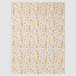 Wasserfarbmuster für Maschell und Seepferd Seidenpapier