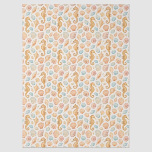 Wasserfarbmuster für Maschell und Seepferd Seidenpapier (Vorderseite)