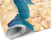 Wasserfarbmuster Hydrangea, gelb und blau Geschenkpapier (Rolleneckpunkt)