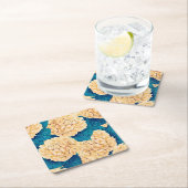 Wasserfarbmuster Hydrangea, gelb und blau Rechteckiger Pappuntersetzer (Vor Ort)