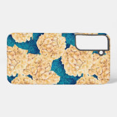 Wasserfarbmuster Hydrangea, gelb und blau Samsung Galaxy Hülle (Rückseite (Horizontal))