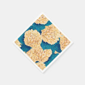 Wasserfarbmuster Hydrangea, gelb und blau Serviette (Ecke)