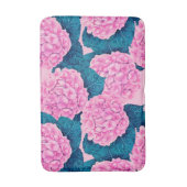 Wasserfarbmuster Hydrangea, rosa und blau Badematte (Vorderseite Vertikal)