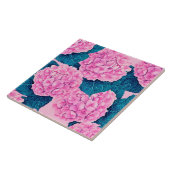 Wasserfarbmuster Hydrangea, rosa und blau Fliese (Seite)