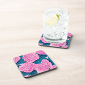 Wasserfarbmuster Hydrangea, rosa und blau Getränkeuntersetzer (Rechte Seite)