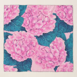 Wasserfarbmuster Hydrangea, rosa und blau Schal<br><div class="desc">Muster aus rosafarbener Hydrangea-Blume mit Aquarellfarben.</div>