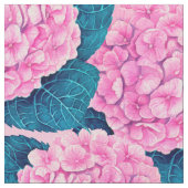Wasserfarbmuster Hydrangea, rosa und blau Stoff (Nahaufnahme)