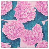 Wasserfarbmuster Hydrangea, rosa und blau Stoff (Muster)