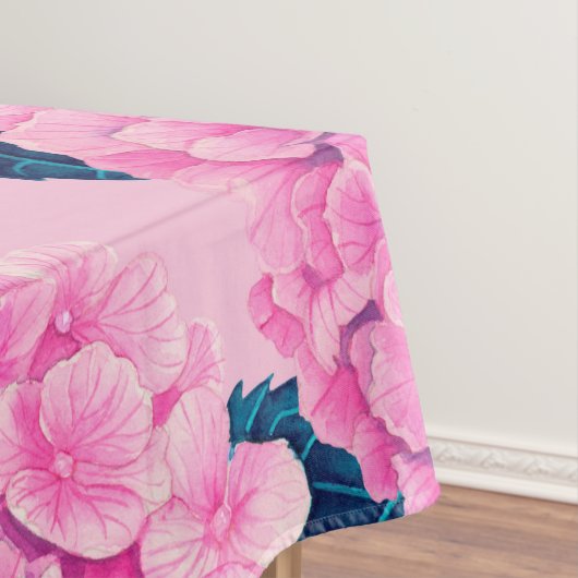 Wasserfarbmuster Hydrangea, rosa und blau Tischdecke (Beispiel)