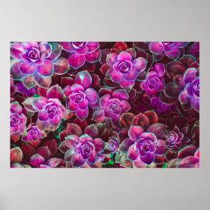 Wasserfarbmuster mit Kamelie-Blume. Bläschen Poster