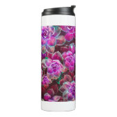 Wasserfarbmuster mit Kamelie-Blume. Bläschen Thermosbecher (Nach links gedreht)