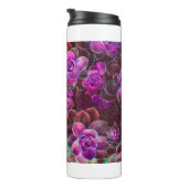 Wasserfarbmuster mit Kamelie-Blume. Bläschen Thermosbecher (Nach rechts gedreht)