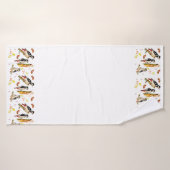 Wasserfarbmuster mit Vogelspecht Badehandtuch (Badehandtuch)