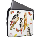 Wasserfarbmuster mit Vogelspecht Laptopschutzhülle (Vorne Rechts)