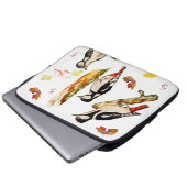 Wasserfarbmuster mit Vogelspecht Laptopschutzhülle (Vorne Knopf)