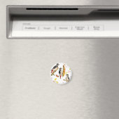 Wasserfarbmuster mit Vogelspecht Magnet (In Situ (Geschirrspüler))