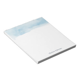 Wasserfarbname Blue Ombre Script Minimalistisch Notizblock