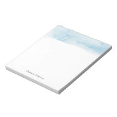 Wasserfarbname Blue Ombre Script Minimalistisch Notizblock (Rotiert)