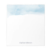 Wasserfarbname Blue Ombre Script Minimalistisch Notizblock (Vorderseite)