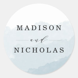 Wasserfarbnebel | Aufkleber für Gastgeschenk Hochz