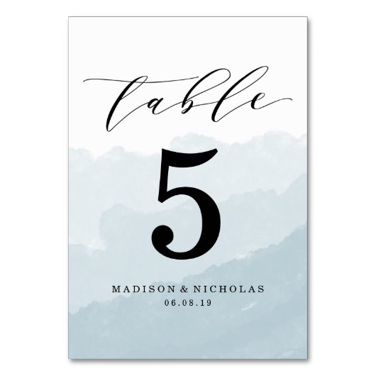 Wasserfarbnebel | PERSONALISIERTE TISCHNUMMER (Rückseite)
