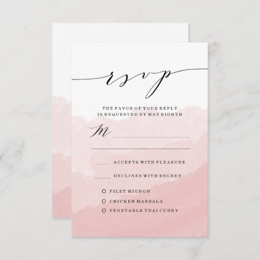 Wasserfarbnebel | RSVP-Hochzeitkarte Einladung (Vorne/Hinten)