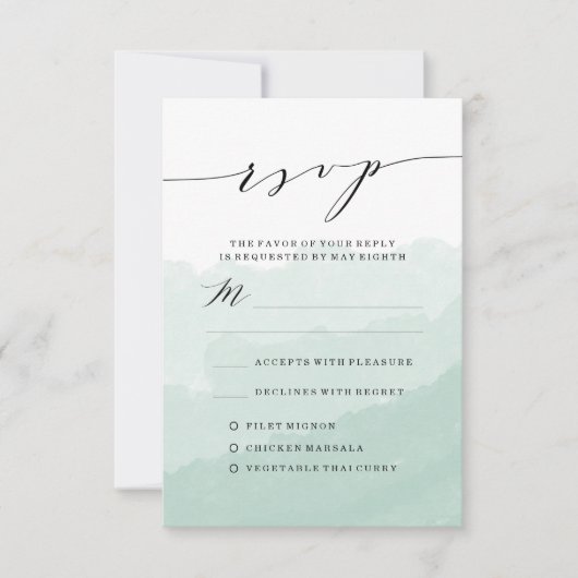 Wasserfarbnebel | RSVP-Hochzeitkarte Einladung (Vorderseite)