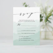 Wasserfarbnebel | RSVP-Hochzeitkarte Einladung (Stehend Vorderseite)