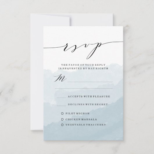 Wasserfarbnebel | RSVP-Hochzeitkarte RSVP Karte (Vorderseite)