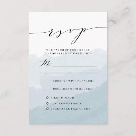 Wasserfarbnebel | RSVP-Hochzeitkarte RSVP Karte (Vorderseite)