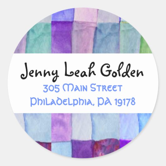 WASSERFARBPATCHWORK BAUM RUNTER AUFkleber Siegel (Vorderseite)