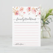 WASSERFARBPINK BLUME FAMILIENTRADITIONskARTE Einladung (Stehend Vorderseite)