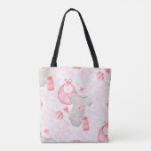 WASSERFARBPINK & GRAY BABY MÄDCHEN BIBS TASCHE (Rückseite)