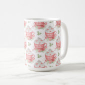 WASSERFARBPINK UND WEISSE SCHNITTSTELLEN MIT WEISS KAFFEETASSE (VorderseiteRechts)