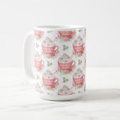 WASSERFARBPINK UND WEISSE SCHNITTSTELLEN MIT WEISS KAFFEETASSE (Vorderseite Links)