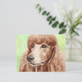 Wasserfarbpoodle Postkarte (Stehend Vorderseite)