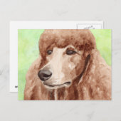 Wasserfarbpoodle Postkarte (Vorne/Hinten)