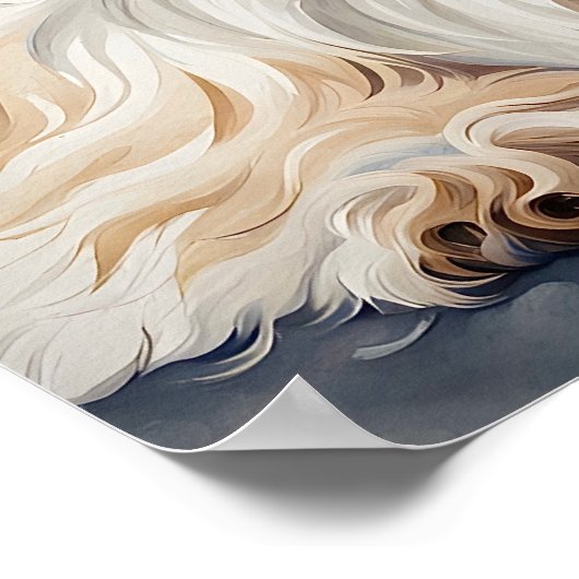 Wasserfarbportrait Sweet Shih Tzu Pose Poster (Ecke)