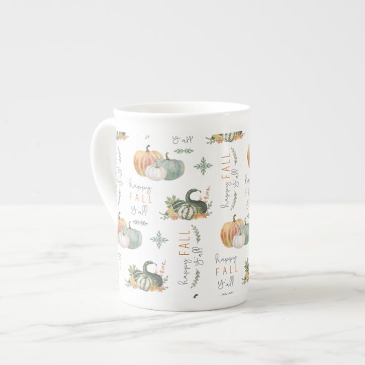 WASSERFARBPUMPKINE UND WAREN PORZELLANTASSE (Vorderseite Links)