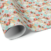 Wasserfarbquadrat, geometrischer Patchwork-Hinterg Geschenkpapier (Rolleneckpunkt)