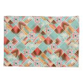 Wasserfarbquadrat, geometrischer Patchwork-Hinterg Kissenbezug (Rückseite)