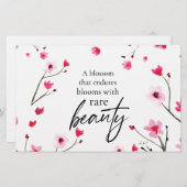 Wasserfarbquote für Inspirationskrebs Briefpapier (Vorne/Hinten)