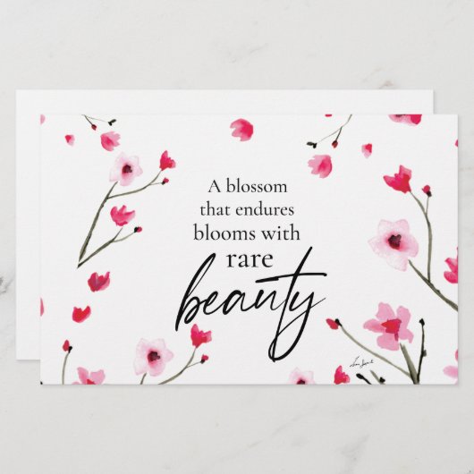 Wasserfarbquote für Inspirationskrebs Briefpapier (Vorne/Hinten)