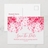 Wasserfarbrosa Hydrangea Save the Date Postkarte (Vorne/Hinten)