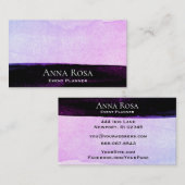 *~* Wasserfarbrosa Lila schwarzer Lavendel Abstrak Visitenkarte (Vorne/Hinten)