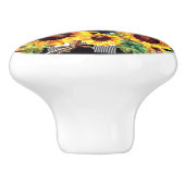 Wasserfarbroster Gelbschwarz Kariert Keramikknauf (Seitenansicht)