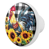 Wasserfarbroster Gelbschwarz Kariert Keramikknauf (Rechts)