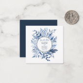 Wasserfarbskriptfolien Navy Blue Save the Date Mitteilungskarte (Vorderseite/Rückseite Beispiel)