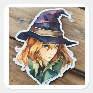 Wasserfarbsortierstift Quadratischer Aufkleber