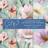 WASSERFARBSPRING FLORARAL DEKORATIVE PAPIER SET